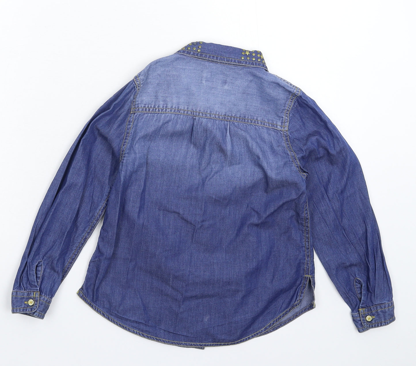 River Island Girls Blue  Denim Basic Button-Up Size 6 Years