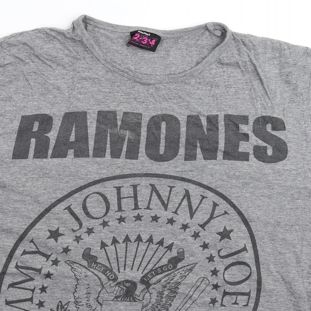 Ramones Mens Grey    T-Shirt Size L