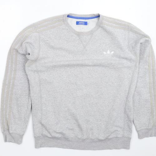 adidas Mens Grey   Pullover Sweatshirt Size M