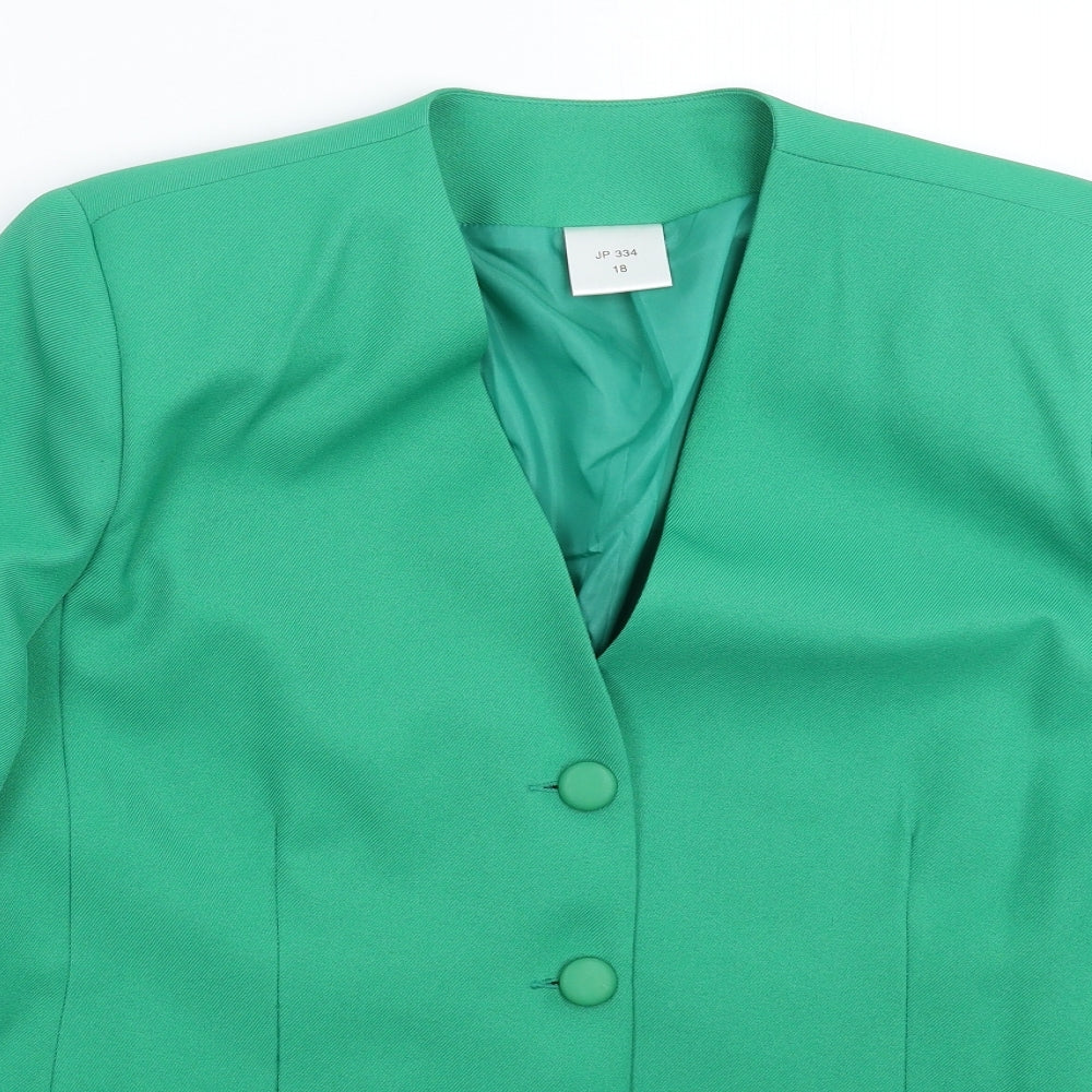 Preworn Womens Green   Jacket Suit Jacket Size 18