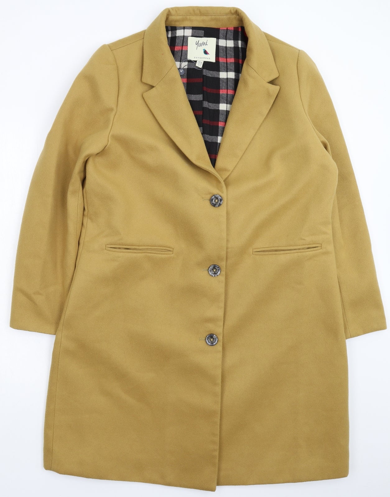 Yumi Womens Beige   Pea Coat Coat Size 16