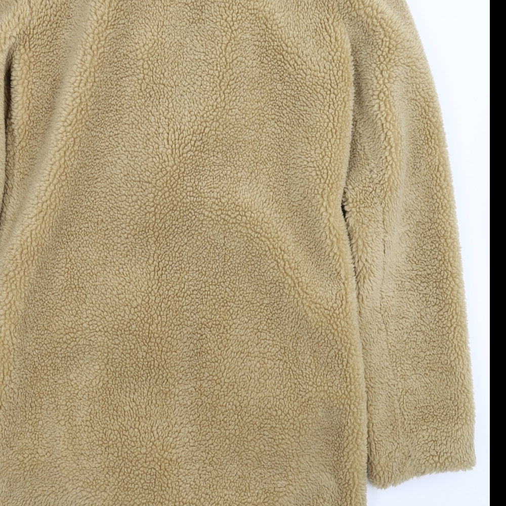 Dorothy Perkins Womens Beige  Fleece Pea Coat Coat Size 8