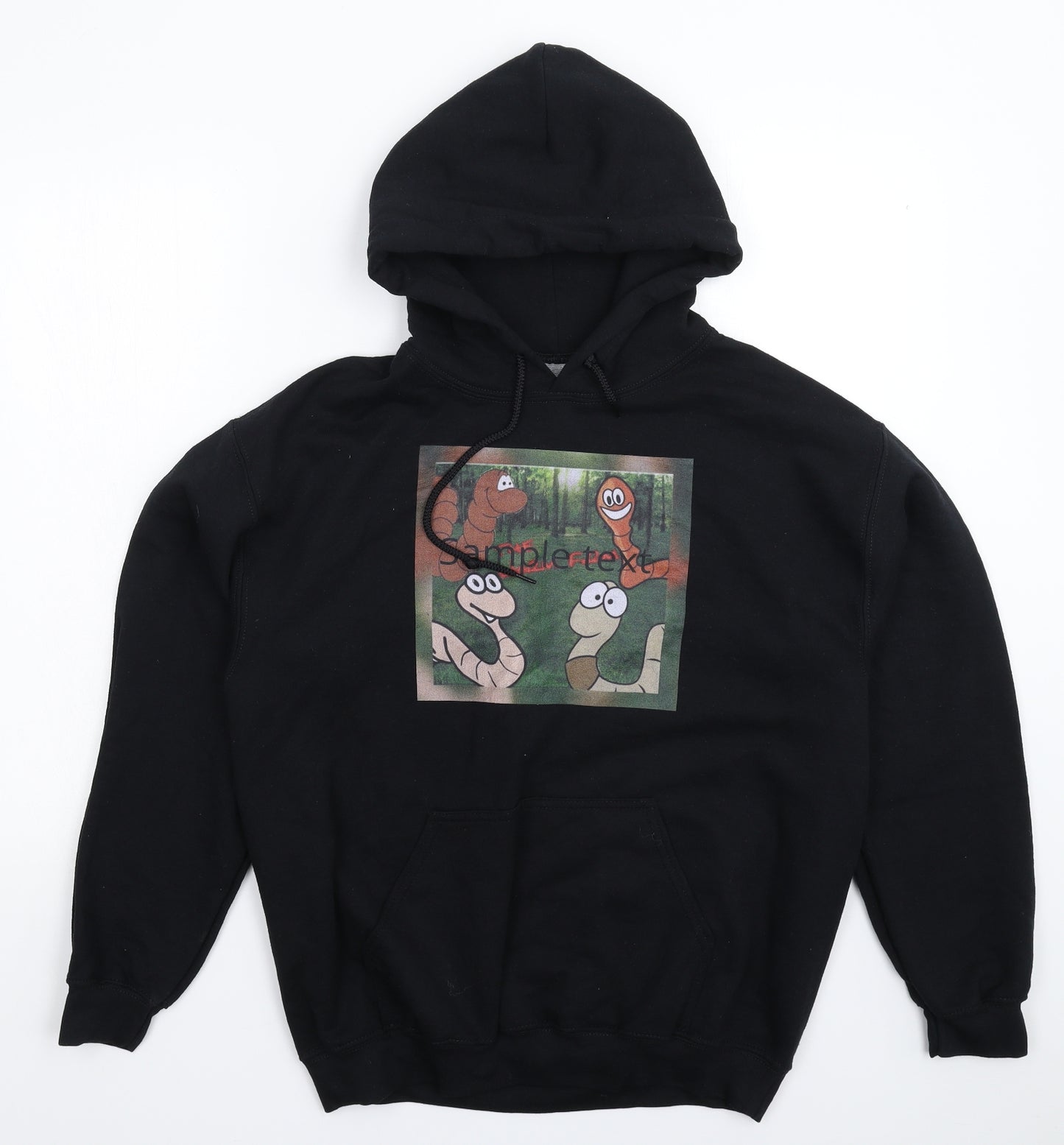 Preworn Mens Black   Pullover Hoodie Size M