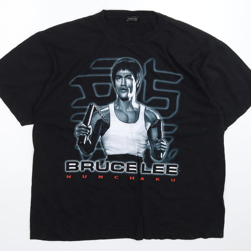 Rockatees Mens Black    T-Shirt Size XL  - Bruce Lee