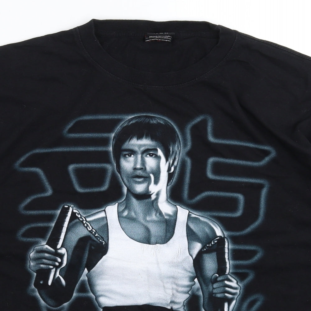 Rockatees Mens Black    T-Shirt Size XL  - Bruce Lee