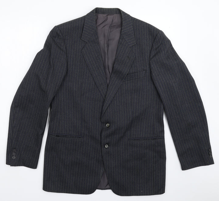 Breuninger Mens Grey Striped Jacket Suit Jacket Size 40