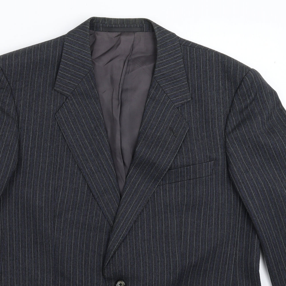Breuninger Mens Grey Striped  Jacket Suit Jacket Size 40