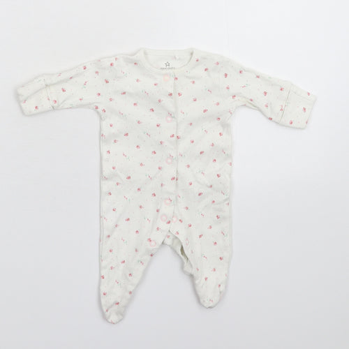 NEXT Baby White Floral  Babygrow One-Piece Size Newborn