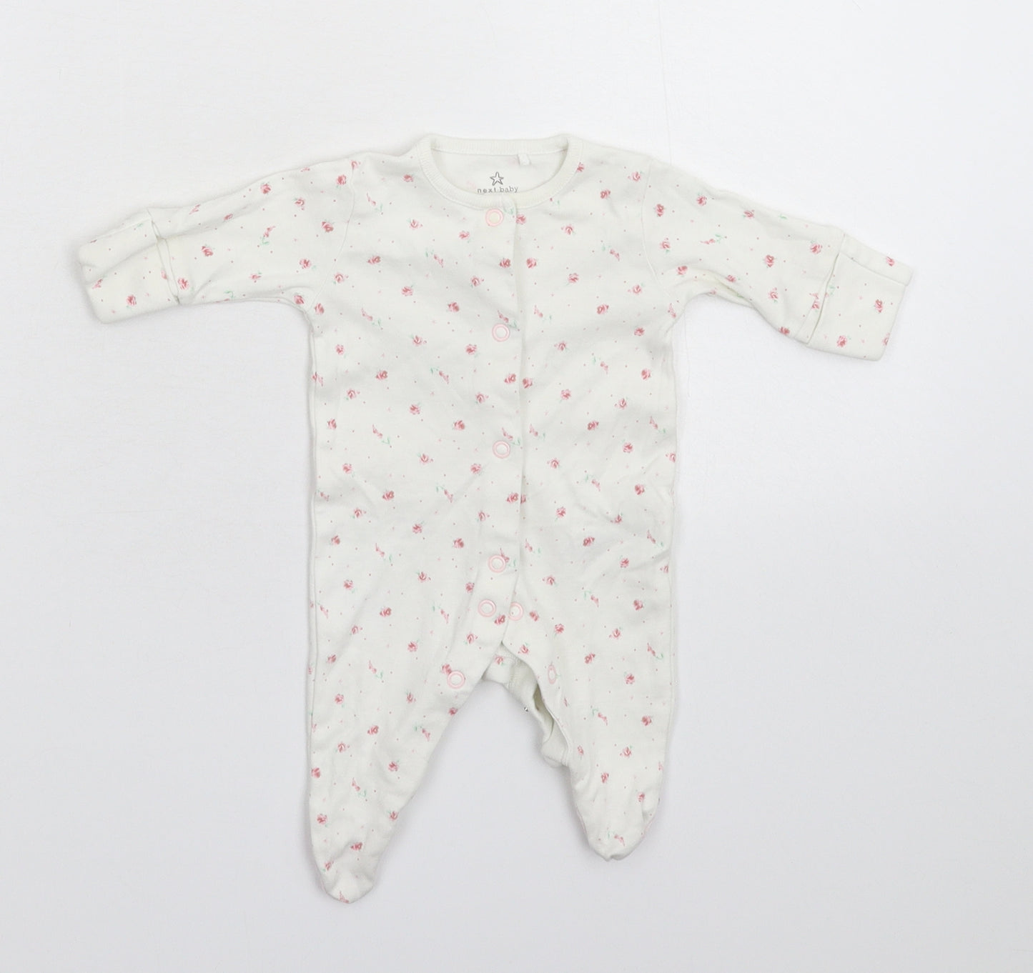 NEXT Baby White Floral  Babygrow One-Piece Size Newborn