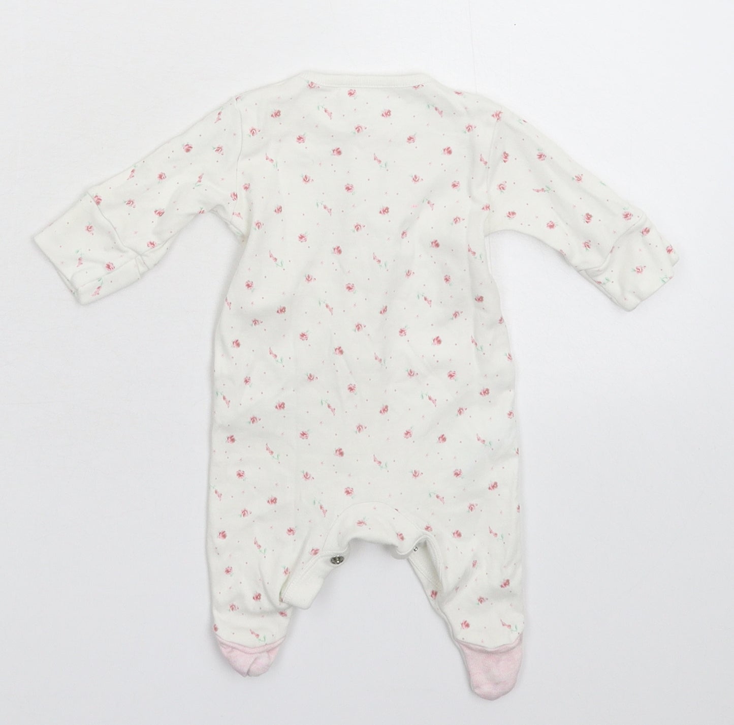 NEXT Baby White Floral  Babygrow One-Piece Size Newborn
