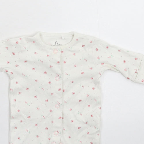NEXT Baby White Floral  Babygrow One-Piece Size Newborn