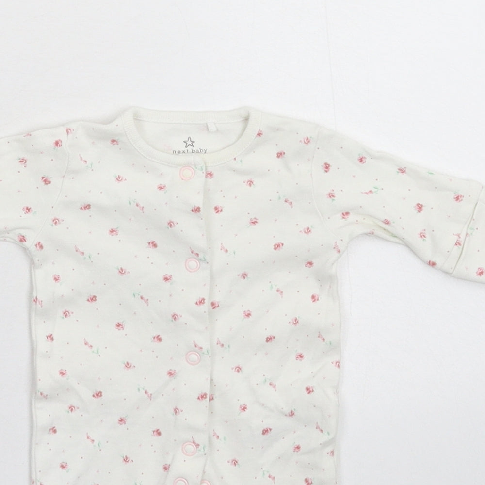 NEXT Baby White Floral  Babygrow One-Piece Size Newborn