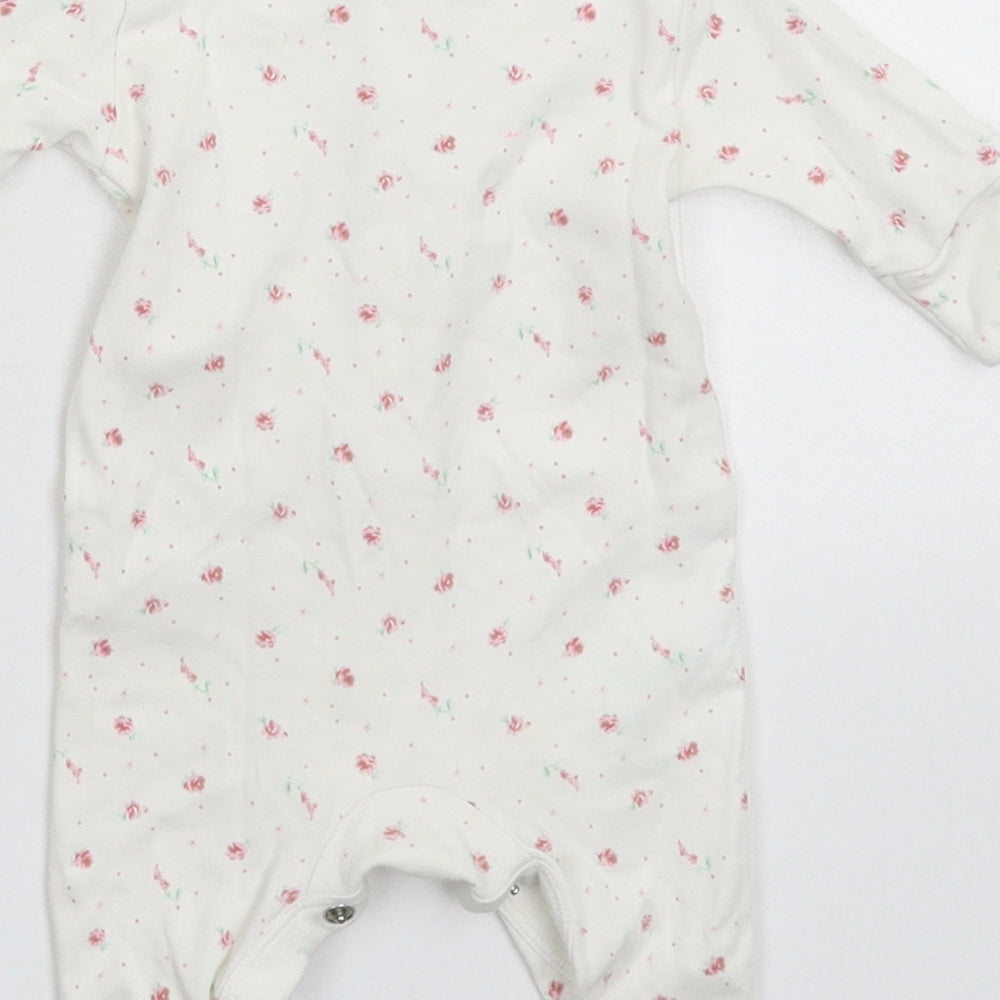 NEXT Baby White Floral  Babygrow One-Piece Size Newborn