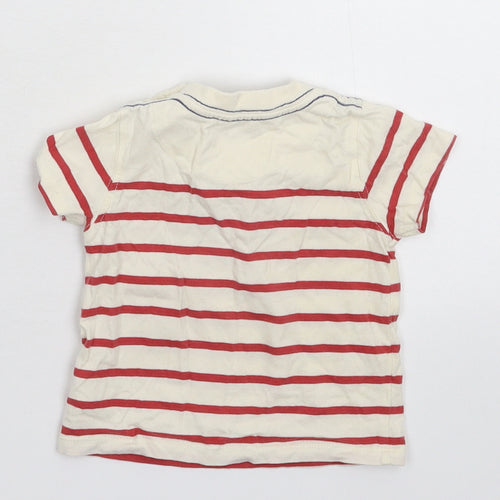 John Lewis Baby White Striped  Basic T-Shirt Size 3-6 Months