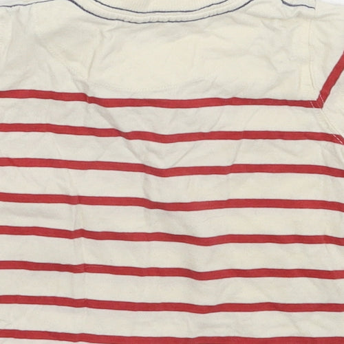 John Lewis Baby White Striped  Basic T-Shirt Size 3-6 Months
