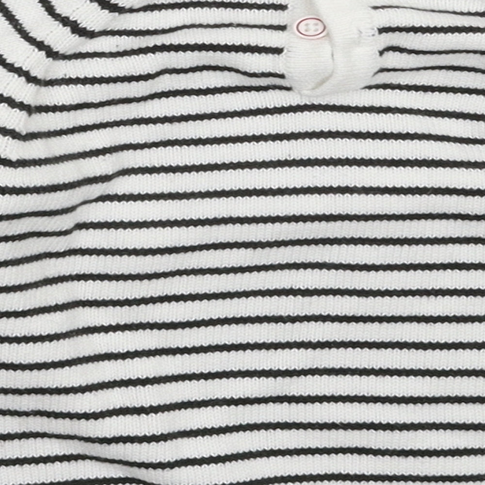 Joules Baby White Striped Knit Pullover Jumper Size 6-9 Months