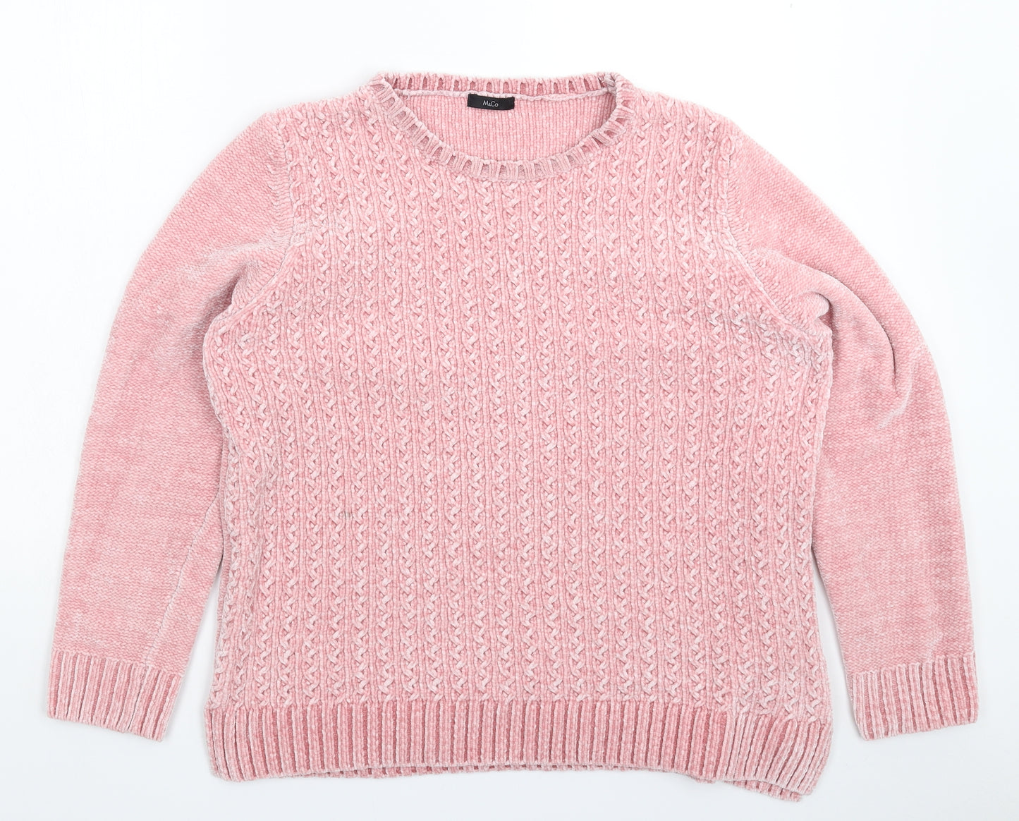 M&Co Womens Pink  Knit Pullover Jumper Size 20