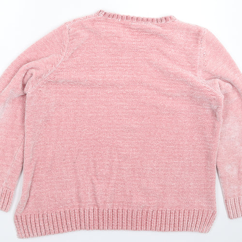 M&Co Womens Pink  Knit Pullover Jumper Size 20