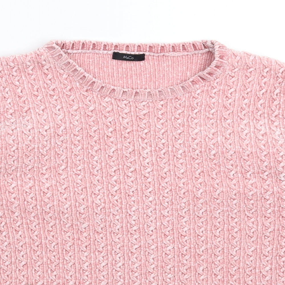 M&Co Womens Pink  Knit Pullover Jumper Size 20