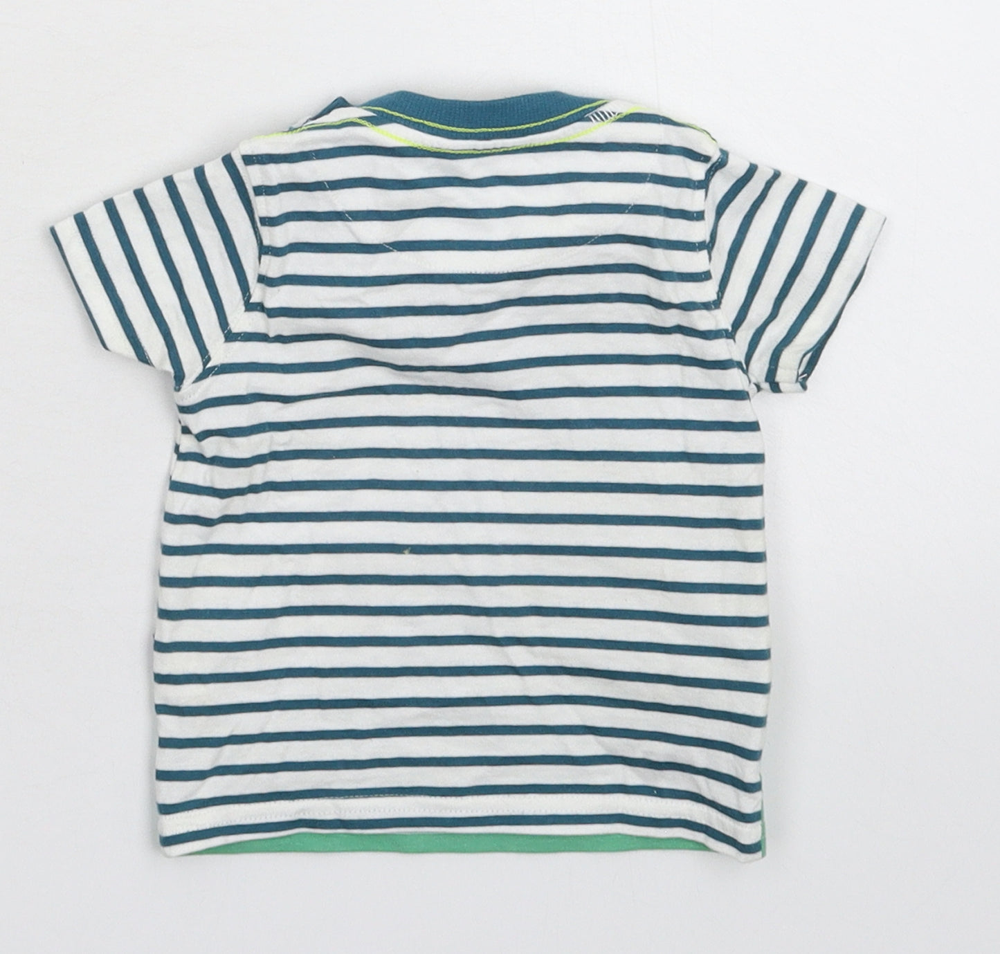 John Lewis Baby White Striped  Basic T-Shirt Size 3-6 Months