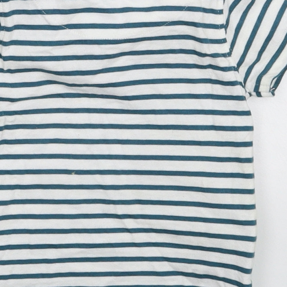 John Lewis Baby White Striped  Basic T-Shirt Size 3-6 Months