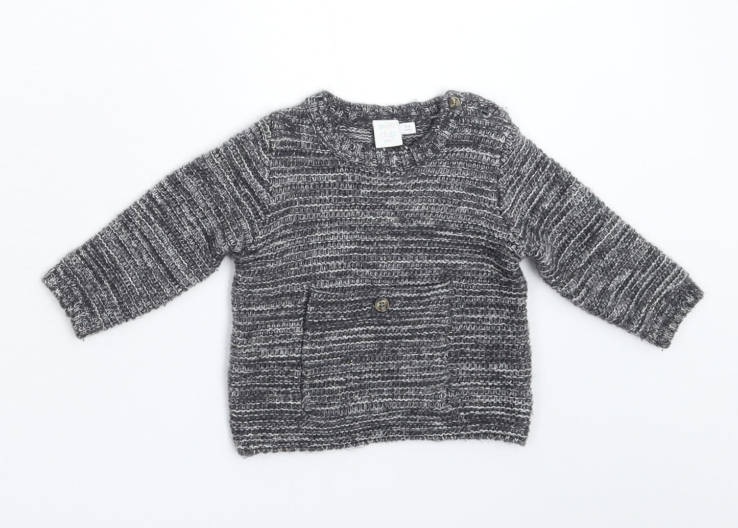 Mini Club Baby Grey  Knit Pullover Jumper Size 3-6 Months