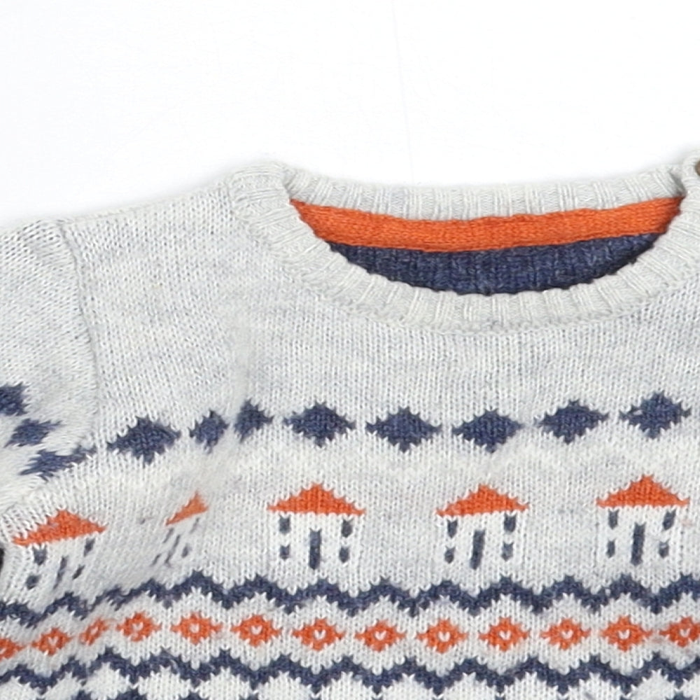 Marks and Spencer Baby Multicoloured Geometric Knit Pullover Jumper Size 9-12 Months