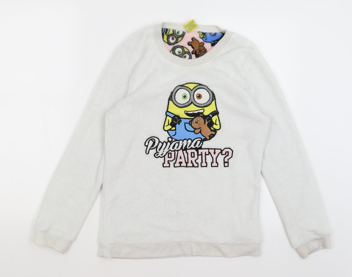 Love to Lounge Womens Ivory Solid  Top Pyjama Top Size S  - Minions