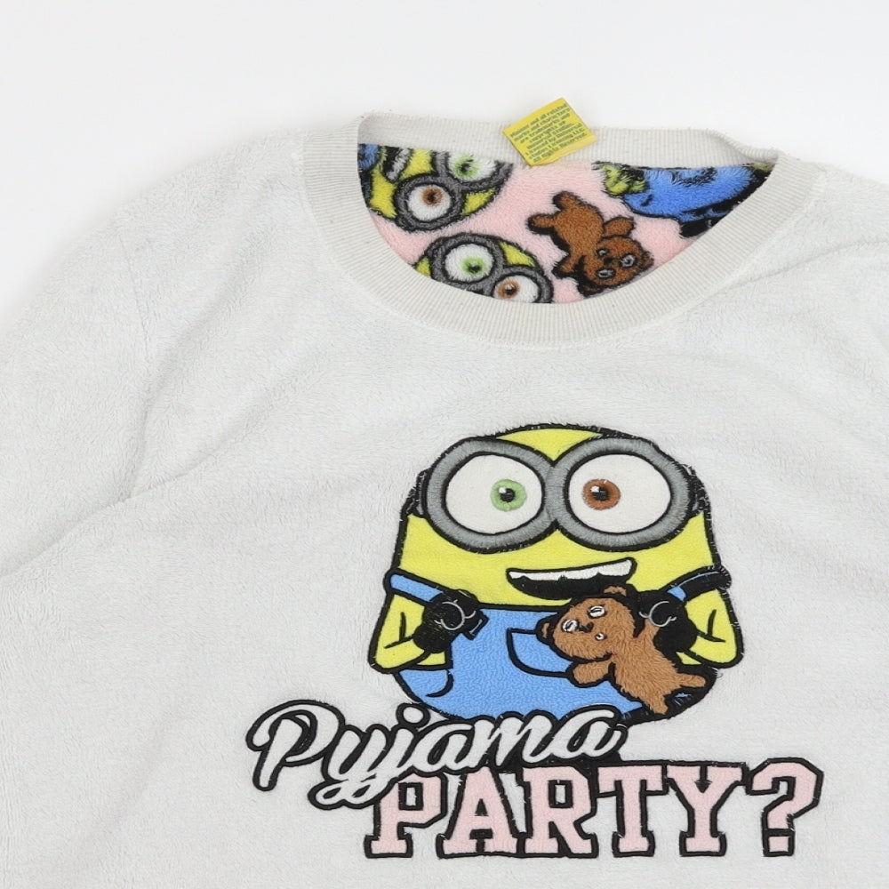 Love to Lounge Womens Ivory Solid  Top Pyjama Top Size S  - Minions