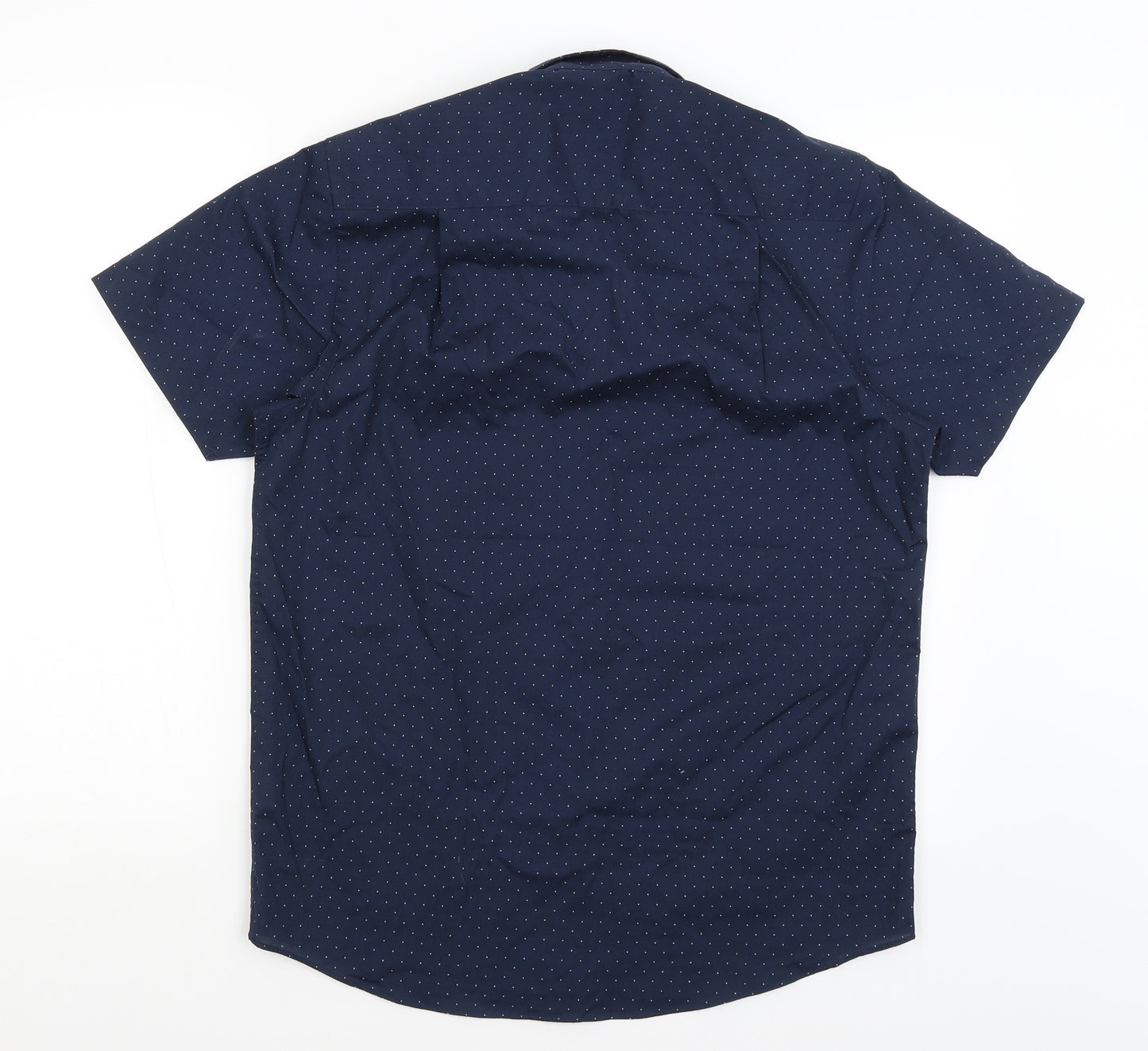 Primark Mens Blue Polka Dot   Button-Up Size M