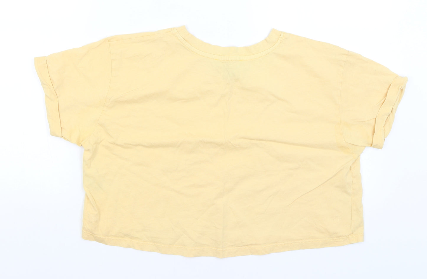 Primark Womens Yellow   Cropped T-Shirt Size S