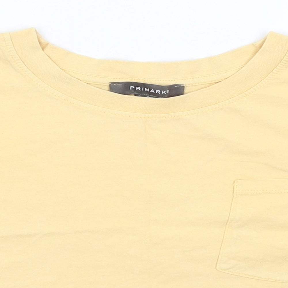 Primark Womens Yellow   Cropped T-Shirt Size S