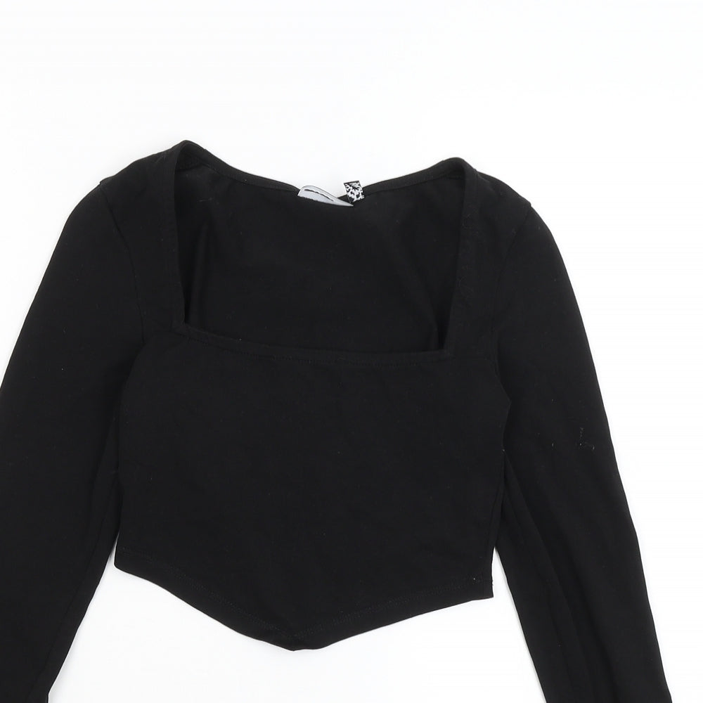 ASOS Womens Black   Cropped T-Shirt Size 8