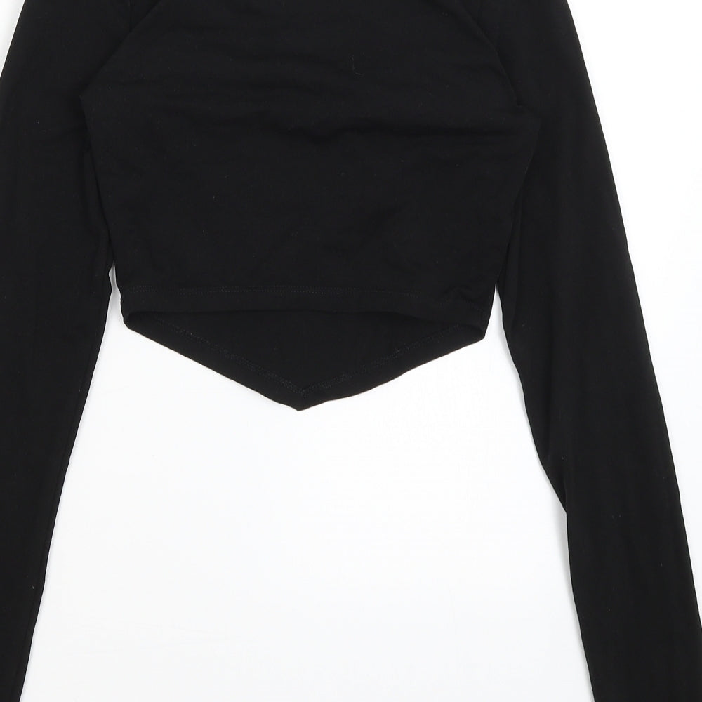 ASOS Womens Black   Cropped T-Shirt Size 8