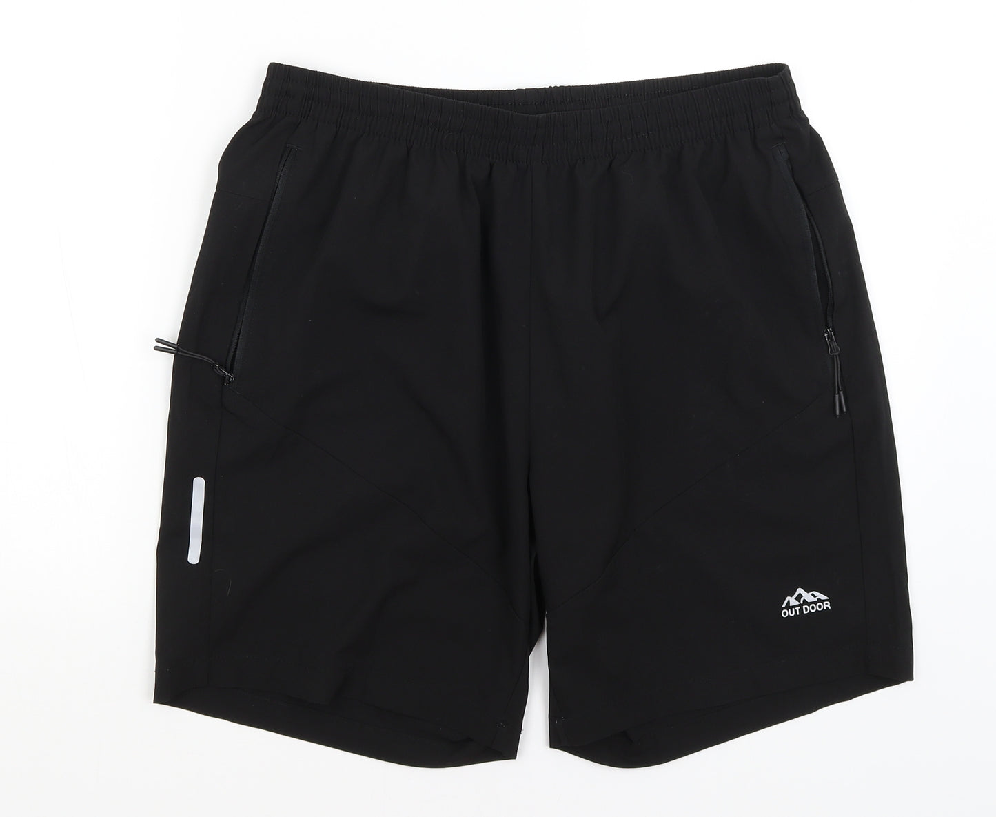Yawho Mens Black   Athletic Shorts Size L