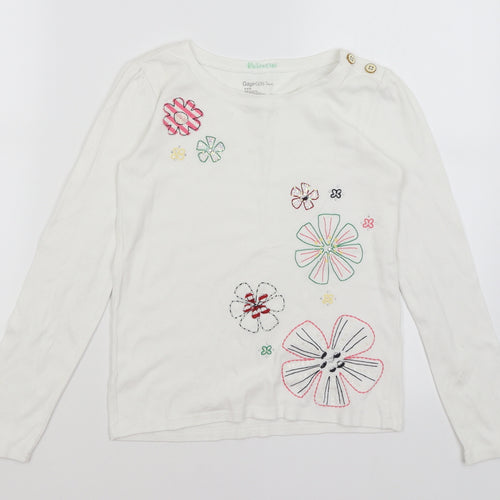 Gap Kids Girls White   Basic T-Shirt Size 10 Years