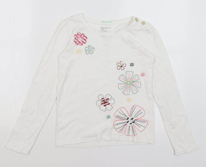 Gap Kids Girls White   Basic T-Shirt Size 10 Years