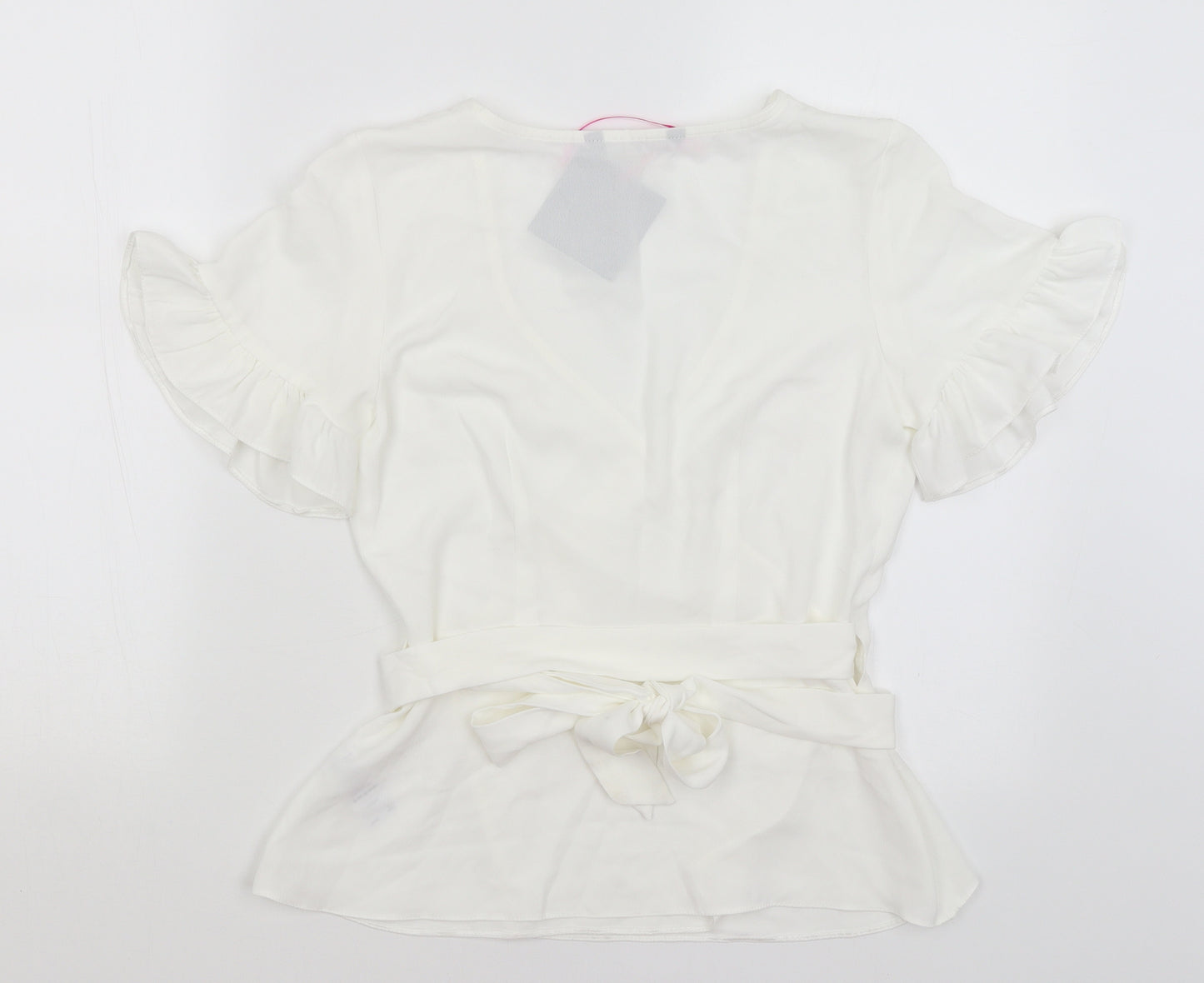 Very Womens White   Wrap Blouse Size 8
