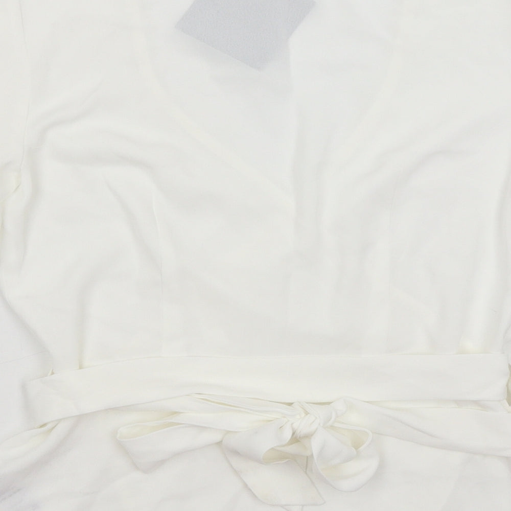 Very Womens White   Wrap Blouse Size 8