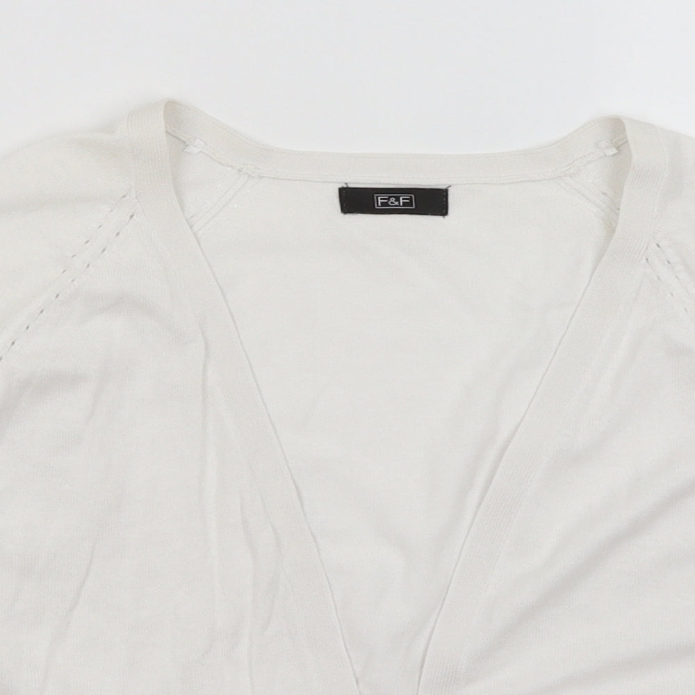 F&F Womens White   Cardigan Jumper Size 14