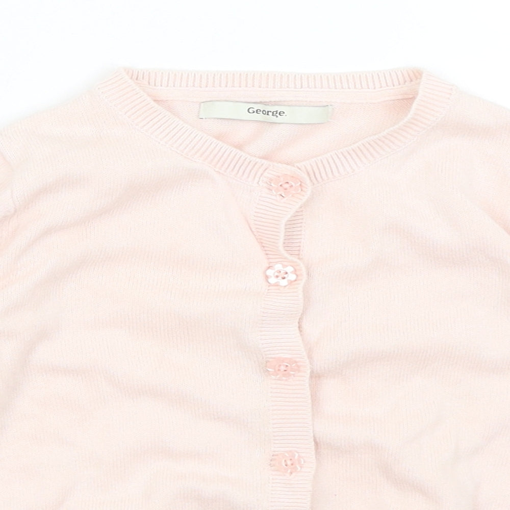 George Girls Pink   Cardigan Jumper Size 4-5 Years