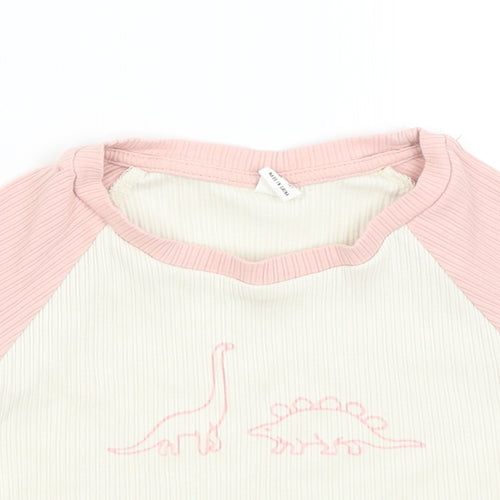 SheIn Girls White   Cropped T-Shirt Size 14 Years  - Dinosaurs