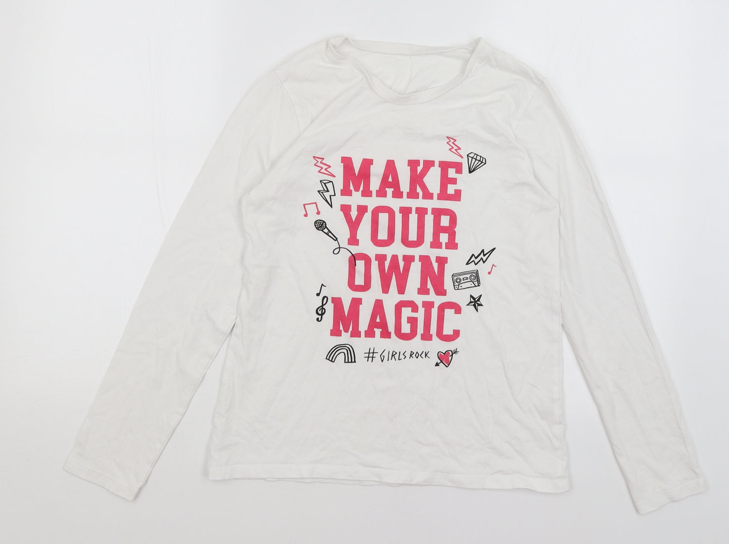 George Girls White   Basic T-Shirt Size 13-14 Years  - #GirlsRock
