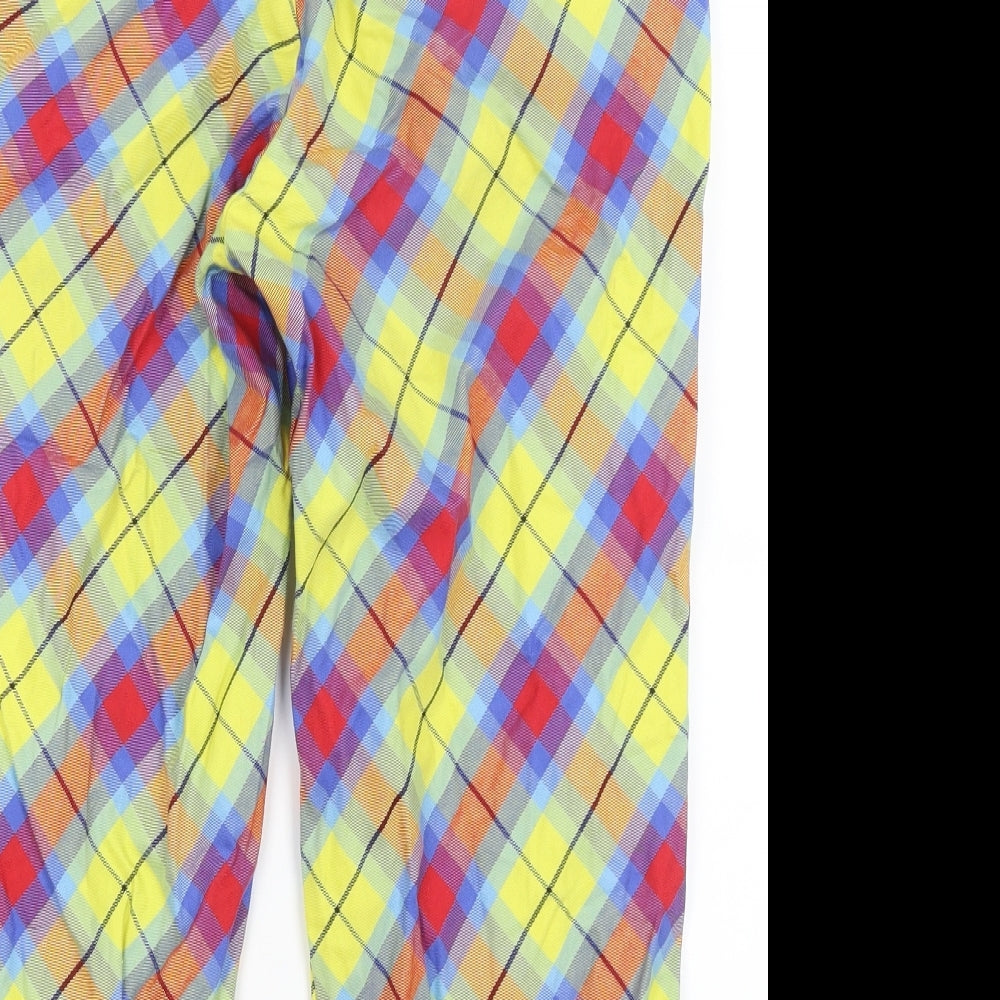 Royal & Awesome Mens Multicoloured Plaid  Cropped Trousers Size 32 in L20 in