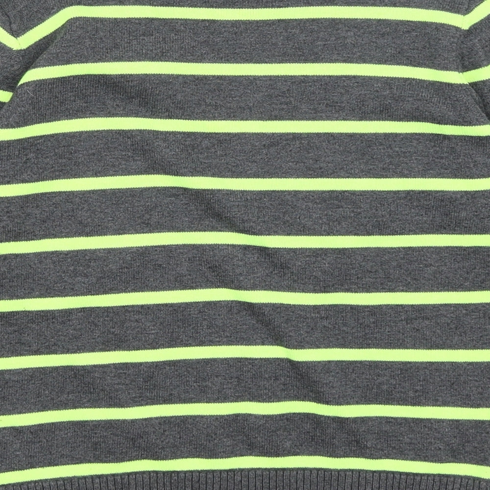 M&S Boys Grey Striped  Pullover Jumper Size 6-7 Years