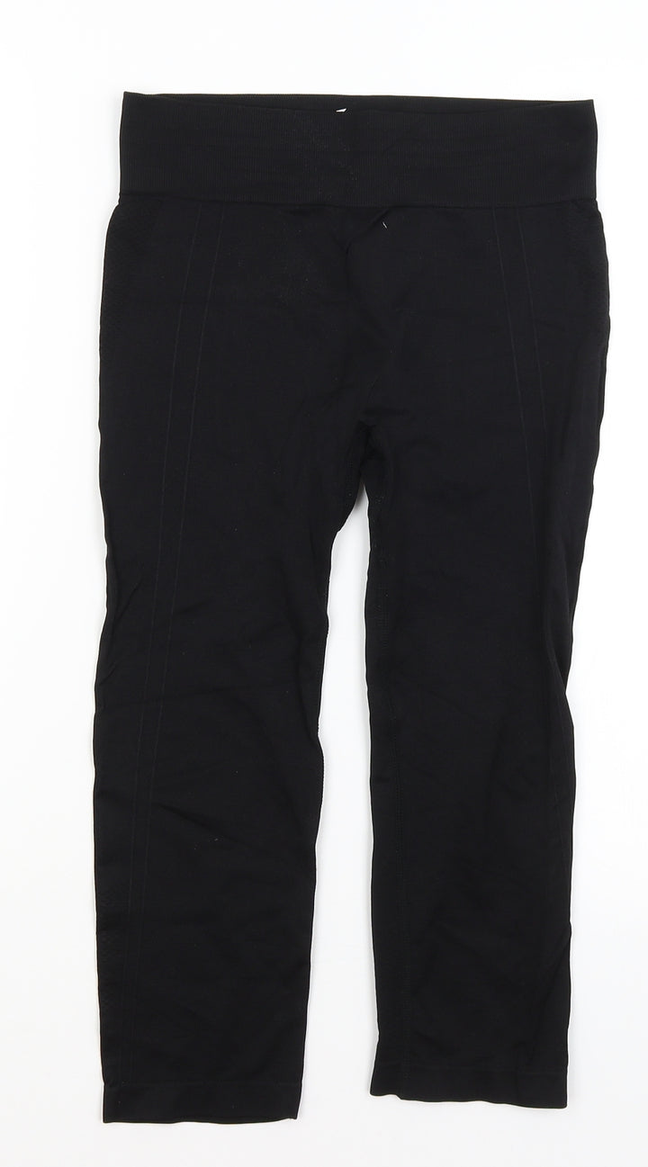 Workout Womens Black   Cropped Leggings Size 10 L19 in