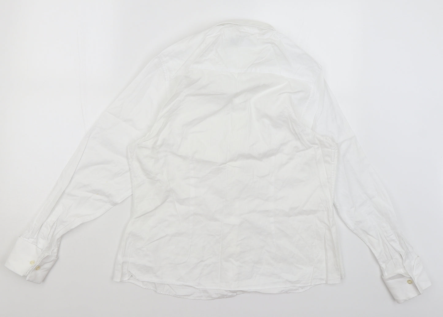 The Saville Row Company Womens White   Basic Button-Up Size 14