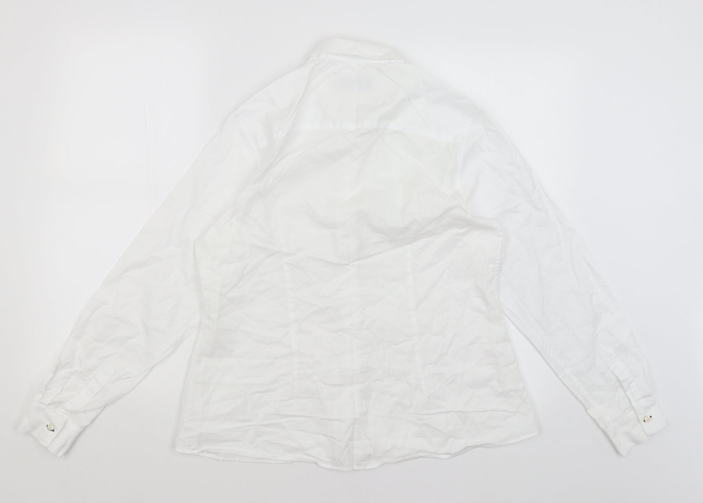 The Saville Row Company Womens White   Basic Button-Up Size 14