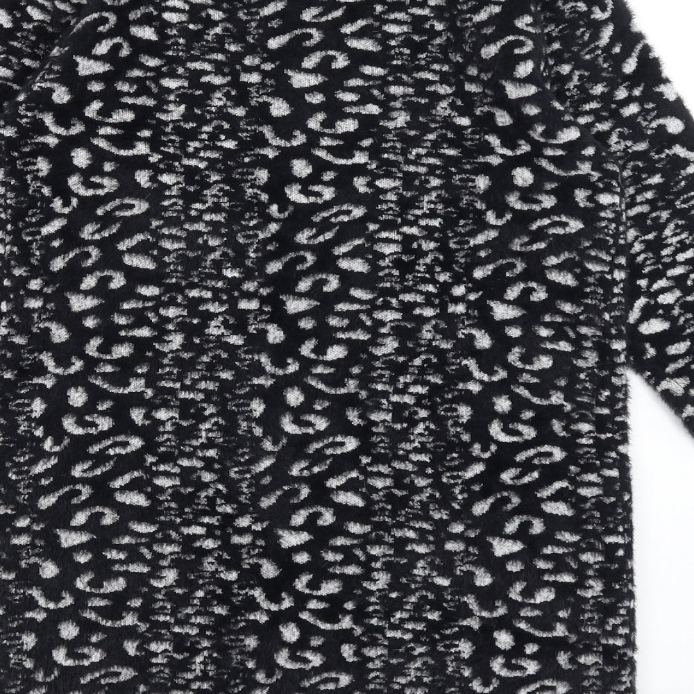 Paramour Womens Black Animal Print  Cardigan Jumper Size S