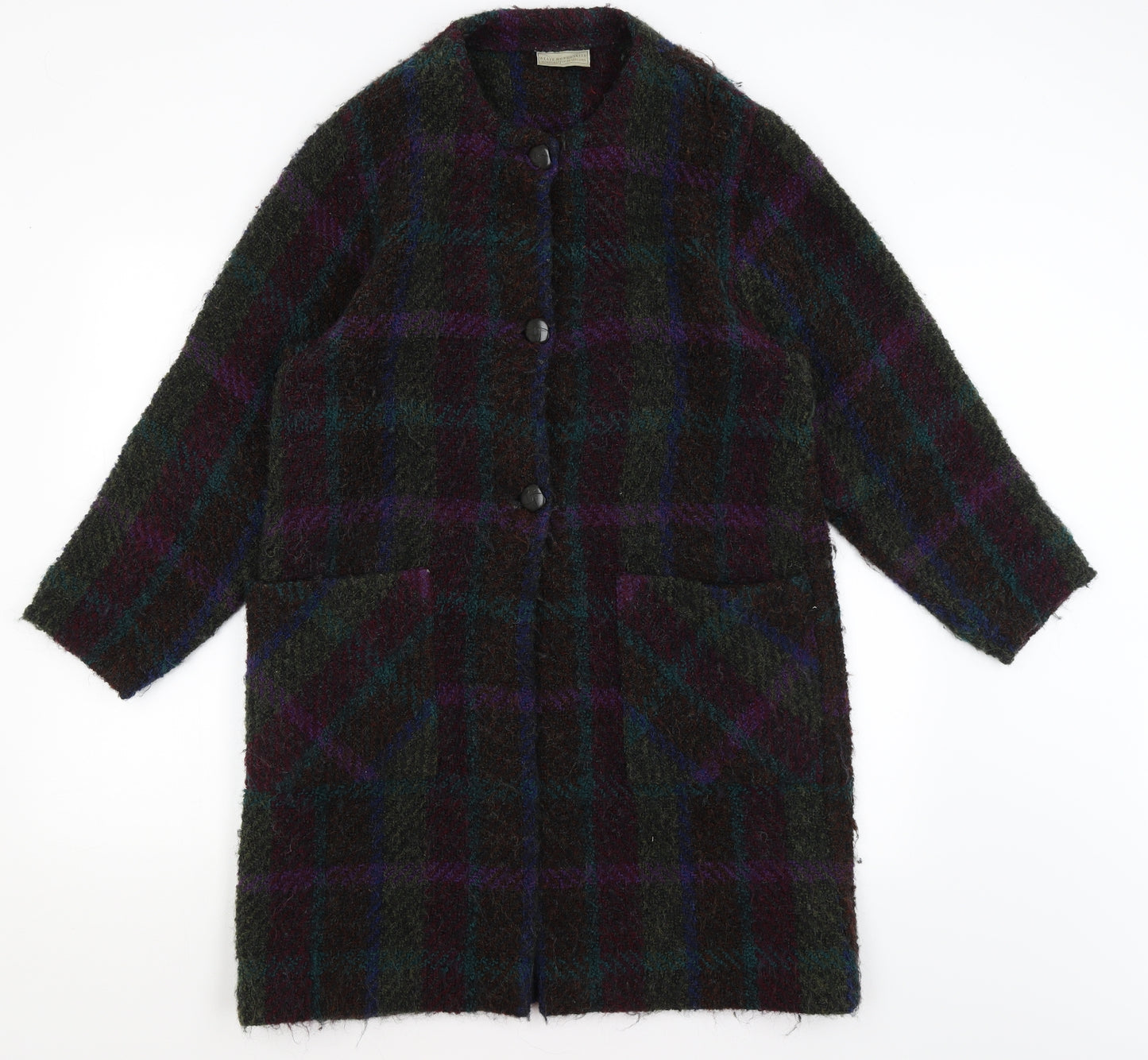 Weave of the Irish Womens Green Plaid  Overcoat Coat Size S